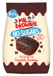 Mr. Brownie No Sugars cukormentes brownie belga csokoládé darabokkal, édesítőszerrel