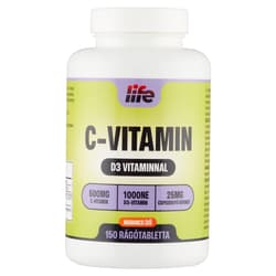 Life C 500 mg+D3+csipkebogyó filmtabletta (150db) családi kiszerelés
