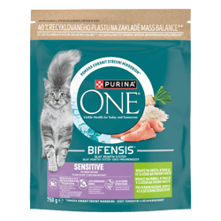 Purina One Sensitive Pulykában gazdag száraz macskaeledel 750g