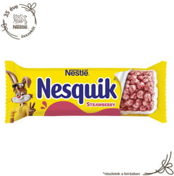 NESQUIK STRAWBERRY BAR-Eperízű gabonapehely-szelet tejbevonó talppal 15%, vitaminokkal és vassal