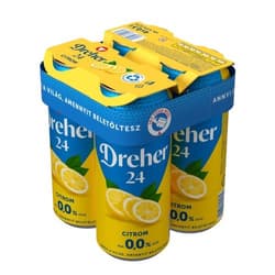 Dreher 24 Lemon mix of Lemon flavoured drink and non-alcoholic light beer 0,0% (4-pack)