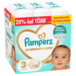 Pampers Premium Care Pelenka, Havi Pelenkacsomag, Méret: 3 (6-10 kg) 216 db