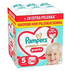 Pampers Premium Care Pants Bugyipelenka, Havi Pelenkacsomag, Méret: 5 (11-17 kg) 108 db