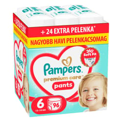 Pampers Premium Care Pants Bugyipelenka, Havi Pelenkacsomag, Méret: 6 (13-19 kg) 96 db
