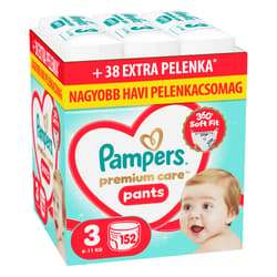 Pampers Premium Care Pants Bugyipelenka, Havi Pelenkacsomag, Méret: 3 (6-11 kg) 152 db