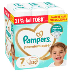 Pampers Premium Care Pelenka, Havi Pelenkacsomag, Méret: 7 (15+ kg) 120 db