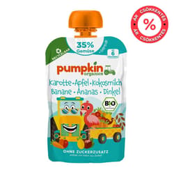 Pumpkin Organics Bio Sárgarépa alma banán ananász kókusz tönköllyel 6 hónapos kortól