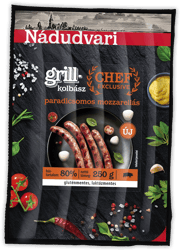 Nádudvari grill sausage with mozzarella and tomato