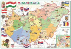 Desk mat, double sided, A3, STIEFEL "Children Hun.administration map / Hungary relief"