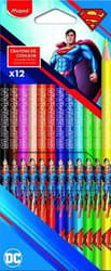 Coloured pencil set, triangular, MAPED "Superman", 12 different colours
