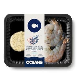 OCEANS Fokhagymás-vajas garnéla fehérborral, petrezselyemmel és citrommal