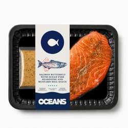 OCEANS Lazac pillangó (bőr nélkül) fűszerekkel és mustáros-kapros szósszal