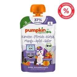 Pumpkin Organics Bio Sárgarépa őszibarack sütőtök mangó alma zabbal 6 hónapos kortól