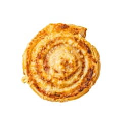 Cheese-topped pizza swirl