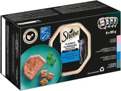 Sheba Classics alutasakos nedves macskaeledel hal válogatás 8 x 85g