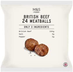 Marks & Spencer Food Only 3 Ingredients British Beef Meatballs