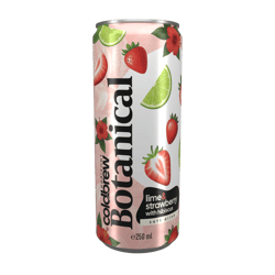Horizont Coldbrew Botanical - carbonated soft drink with strawberry-lime flavour, with cold-infused hibiscus extract, 6% fruit content