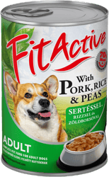 FitActive Dog konzerv sertés-rizs-borsó
