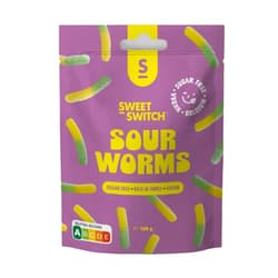 Sweet-Switch Sour Worms kukac alakú cukormentes gumicukor
