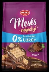 Detki crispy wafer with cocoa and chocolate cream filling, without added sugar, with sweetener 180g