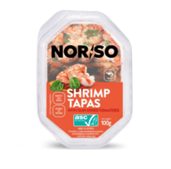 Norso Garnélarák tapas olajban, napon szárított paradicsommal