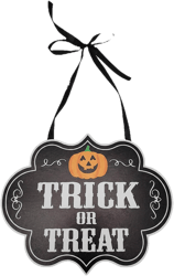 wood hanging decoration  Trick or treat 24x20 cm