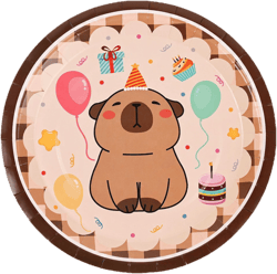 10 pcs paper plate Capybara 23 cm