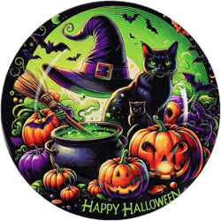 Műanyag tálca Halloween fekete macska 33 cm