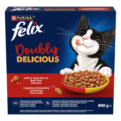 Felix Doubly Delicious with Beef and Chicken Flavours, with Cereal, Dry Cat Food