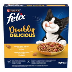 Felix Doubly Delicious with Chicken and Turkey Flavours, with Cereal, Dry Cat Food