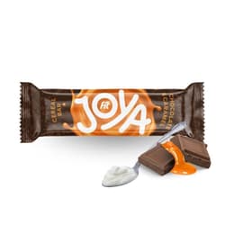 Chocolate caramel muesli bar with yogurt coating