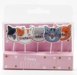Colorful Kitten Candles (Set of 5)