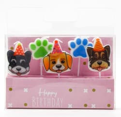 Colorful dog-shaped candles (set of 5)