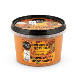 Organic Shop Pumpkin Spice Latte testradír sütőtökös fűszerrel és barna cukorral, 250 ml