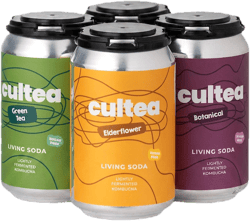 Cultea Living Soda 4x Kifli Mix (Elderflower, Botanical, Sunny Ginger, Green Tea) sugar-free, living culture, fibre