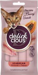 DELICKCIOUS™ krémes jutalomfalatok tengeri sügér - papaya ízben 4x15g