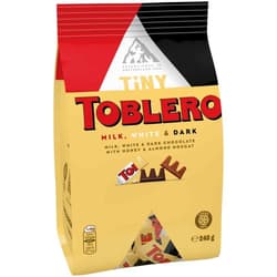 Toblerone svájci csokoládé MIX (ét, tej, fehér) zacskóban