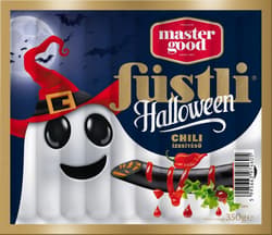 Master Good Halloween Füstli Édes chilis ízesítésű füstölt virsli csirkehúsból, tejföllel dúsítva, feketére színezve