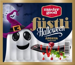 Master Good Halloween Füstli Vörösáfonya ízesítésű füstölt virsli csirkehúsból, tejföllel dúsítva, feketére színezve