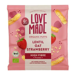 LoveMade Organic Bio epres kukoricás lencsés zabpufi 6 hó+