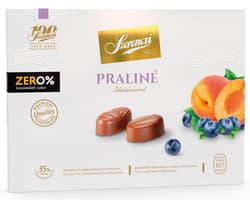Szerencsi ZERO praliné 105g áfonya- és sárgabarack-krémmel töltött maltitolos tejcsokoládé