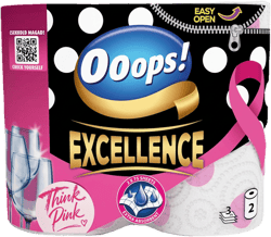 Ooops! Excellence Sensitive Pink Ribbon 2 tekercs, 3 rétegű kéztörlő