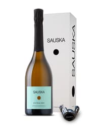 Sauska Extra Dry sparkling wine in a gift box with a stopper