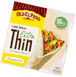 Old El Paso extra thin wheat tortilla 192g