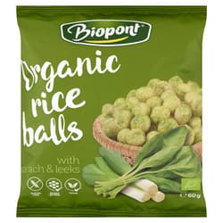 Biopont Extrudált BIO rizsgolyó spenóttal és póréhagymával (gluténmentes)