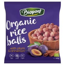 Extrudált BIO rizsgolyó szilvával és fahéjjal (gluténmentes)