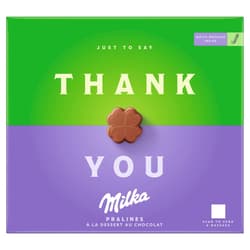 Milka Thank You alpesi tejcsokoládé praliné kakaós krémtöltelékkel