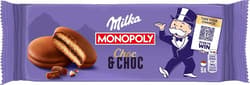 Milka Choc & Choc soft sponge cake dipped in alpine milk chocolate with cocoa filling