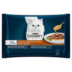 Gourmet Perle Gravy Delight Csirkével és Marhával nedves macskaeledel (4x85g)