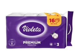 VIOLETA Prémium toalettpapír, 3 rétegű, 16 db – illatmentes